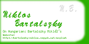 miklos bartalszky business card